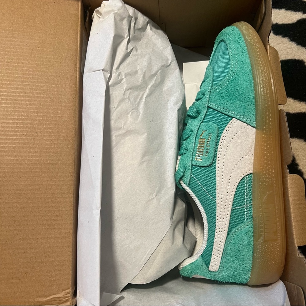 NWT Puma Palermo Vintage Sneakers Jade Frost Frosted Ivory Size Women’s 7.5 - Picture 7 of 15